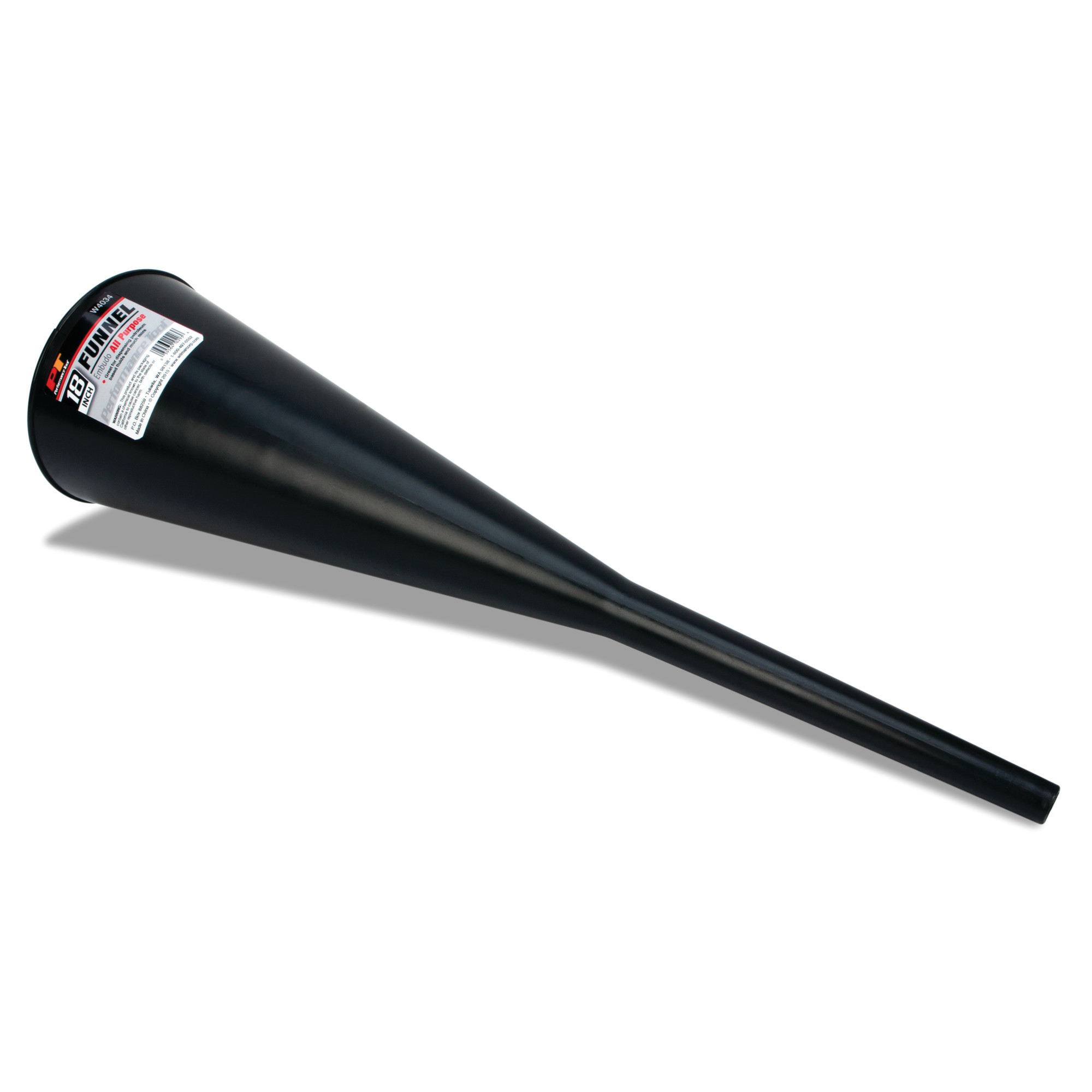 Performance Tool, 18in. Black Funnel, Hole Diameter 0.5 in, Model# W4034